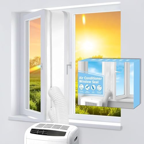 OWYR 500CM Guarnizione Universale per Finestre per Condizionatore Portatile, Asciugatrice, Guarnizione Finestra Condizionatore, Adatto per Finestre a Battente, Senza Forare, Facile da Montare