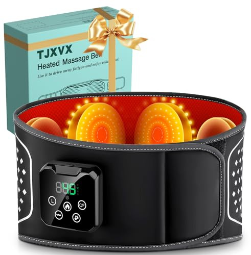 Ceinture Chauffante et Massante Lombaire Sans Fil – Coussin Chauffant avec 3 Modes Airbag et 4 Niveaux de Température pour Soulager les Douleurs Lombaires, Sciatique et Stress Quotidien