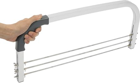 Tårtskärare tårtbottenskärare 3 trådar, höjdjusterbar, tårtsåg, kakskärare tårtor, skärhjälpmedel, kakdelare, skär exakt tårtgolv, baktillbehör, tårttillbehör