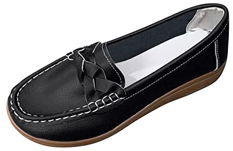 YOSUWOAI Mocasines de verano para mujer, zapatos para aprender a andar, diseño vintage, cómodos, planos, elegantes, lisos, informales, ligeros, para caminar
