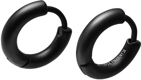 Kikuchi Ohrringe Titan Stab Ø 12 mm Helix Edelstahl Hoop Klapp Creolen Tube Klein Silber Gold Schwarz Hellbraun Sandstrahlen Matt ERTS011