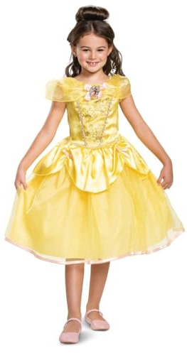 Disney - Disfraz de princesa para niña, diseño de bella y bestia, talla M