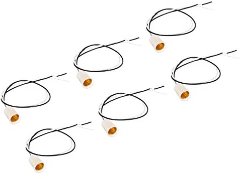 PATIKIL 6 Packungen E12 Lampenfassung Kerzenleuchter Fassung einschraubbare Lampenfassung mit 11,8 Inch Drahtleitungen weiß