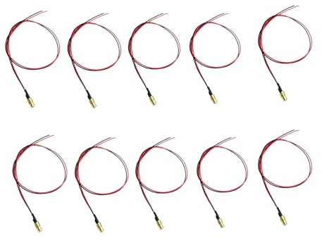 650nm red line 4mm Mini Laser Module Industrial Laser Group Module Adjustable Focal Length(4mm)(10pack)