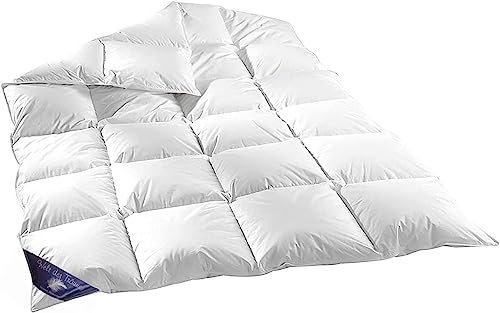 Welt der Träume Gänsedaunen Bettdecke Daunendecke Daunenbettdecke Daunenbett Decke Daunen Steppdecke 100% Naturprodukt 200x200 cm (Winter)