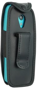 caseroxx Ledertasche mit Gürtelclip für Nokia 3210 (2024) in schwarz – robuste Handy-Tasche mit Sichtfenster & Gürtelclip aus Echtleder, ideal für Beruf, Freizeit, Outdoor & sicheren Transport