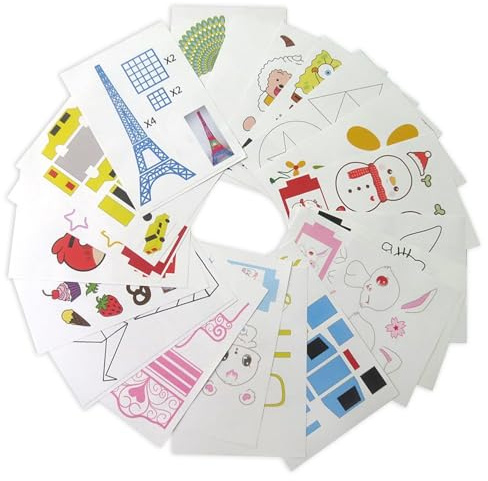 EOWVISN 20 Pieces Of 3D Drawing Templates, 3D Creative Accessories, Children'S Painting Diy Tools, Children'S Educational Toys, Creative Painting Accessories