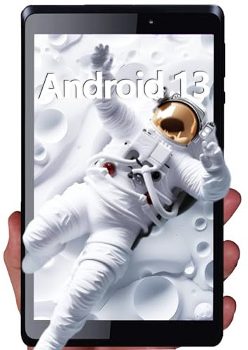 C idea Tablet da 8 pollici, Android 13, 4 GB RAM 32 GB ROM, 1280 x 800 HD IPS touchscreen, batteria 5000 mAh, tablet quad-core per adulti, studenti, intrattenimento, nero