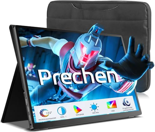Tragbarer Monitor Touchscreen,14 Zoll 1920X1200 IPS Touchscreen mit Schutztasche, Reisemonitor mit Lausprecher & Lautsprecher, 100% sRGB HDMI USB C CNC Externe Monitore für Windows Laptop PC