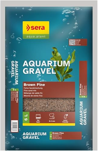 sera Aquarium Gravel Brown Fine 6 L | Bodengrund für alle Süßwasseraquarien | verträglich für Fische, Welse und Garnelen | natürliche Optik