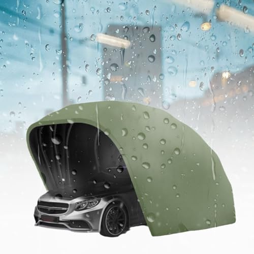 Cochera plegable para exteriores, toldo retráctil plegable de acero inoxidable, resistente al viento y a la nieve, lona para todas las estaciones para refugio de vehículos