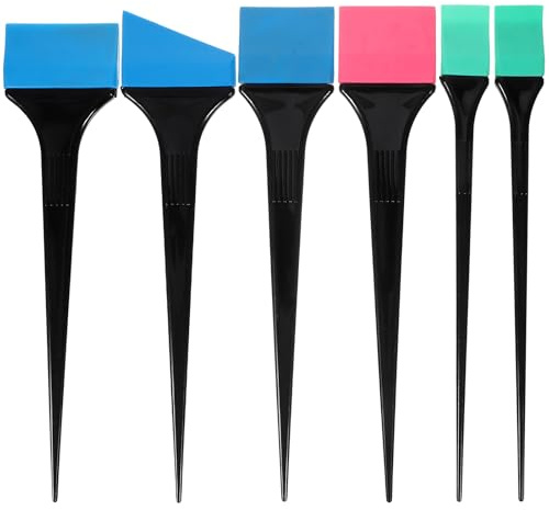 IMIKEYA Aplicadores de Silicona Aplicación Rápida Juego de 6 para Teñir el Cabello, Pinceles Fáciles de Limpiar Color Aleatorio para Uso y Peinados