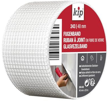Kip Tape 243-03 - Cinta de sellado de fibra de vidrio para encolar juntas, 48 mm x 20 m