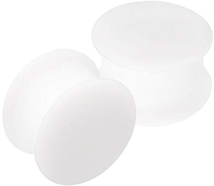 KJM FASHION 2 Stk Silicone White 14 mm 9/16 Double Flared Ohrschmuck Stab Plugs Ohr Stecker Dehnen Gauges Piercing Schmuck 2686