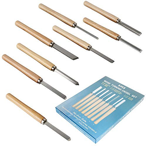 8PCS, Outils Tournage Bois, Jeu d'Outils Taille Bois Professionnel, Outils pour Tournage Bois Jeu de burins