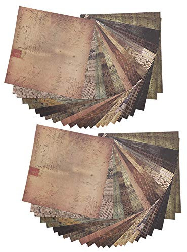 48 Blatt Scrapbooking Papier 15 x 15 cm Album Ersatz Papier Nachfüllseiten Papier Bastelpapier Kartonpapier Basteln für Scrapbook Album