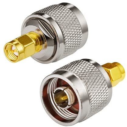 Vecys SMA-Adapter N-typ Adapter SMA-Hane till N-typ Hanadapter för Wi-Fi WLAN WLAN Trådlös Router Wi-Fi-Router (2 st)