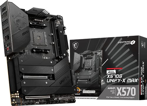 MSI MEG X570S Unify-X MAX Gaming Motherboard (ATX, AMD, Socket AM4. DDR4, PCIe 4, CFX, M.2 Slots, Wi-Fi 6E)