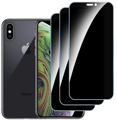 LYPHPE [3 Stück] Sichtschutzfolie für iPhone X/XS iPhone 11 Pro Panzer Schutz Glas, 9H Härte Sichtschutz, Frei von Kratzern Folie,Ultrabeständig,Frei von Kratzern, [Anti-Spion] Privacy Displayschutz