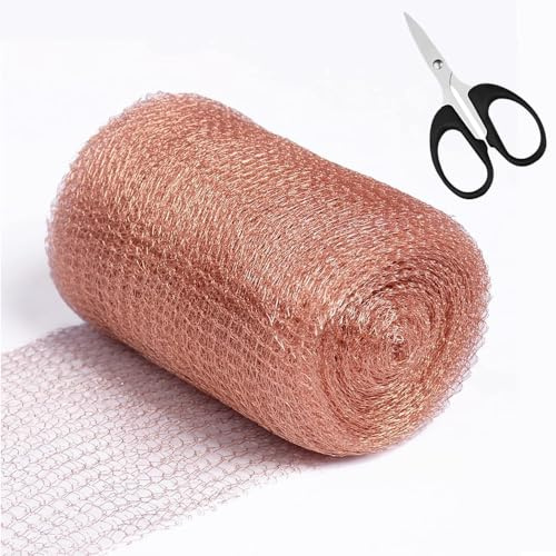 Granmagazz Clôture anti-escargots en cuivre, tresse de cuivre roulée, protection contre les limaces, filet en cuivre contre les limaces, pour la lutte contre les parasites, 10 x 12,7 cm