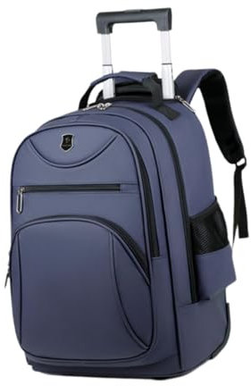 AsrMyjcx Rolling Laptop Briefcase,Trolley Business Cabin Bag for Camping, Women, Men,Adults Travel, Blue