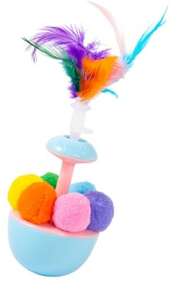 XuQiZZpp Katzenspielzeug mit Pompons, Spielzeug für Katzen, Spielzeug für Indoor-Katzen