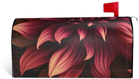 Coperture magnetiche per cassette postali con fiori artistici, colore rosso vino, dimensioni standard, 53,3 x 45,7 cm, involucri per cassette postali stagionali impermeabili, copertura decorativa per
