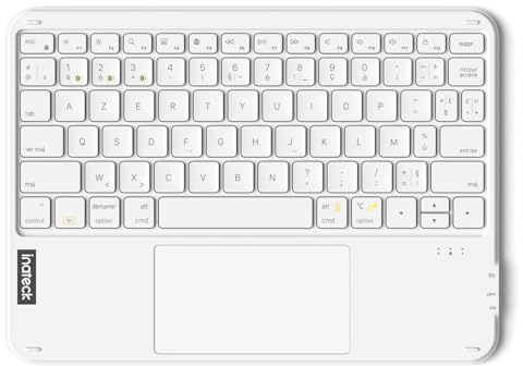 Inateck Clavier iPad Ultra-Fin avec Pavé Tactile, Bluetooth 3 Canaux | Ultra-léger 228g, Bluetooth 5.3 connexion stable, compatible iPad, tablettes, Windows, ordinateurs portables et PC, Blanc