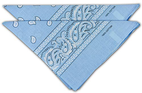 fashionchimp Nicki-Halstuch aus 100% Baumwolle im 2er Set, Unisex Bandana, AZO-Frei (Hellblau)