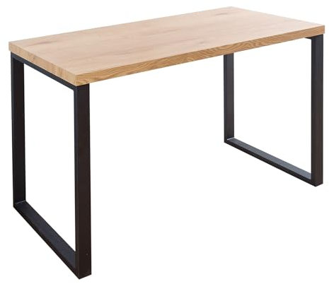 Design Laptoptisch Oak Desk Eiche Optik Vintage Gestell Eisen Schwarz Schreibtisch Konsolentisch Büro Tisch