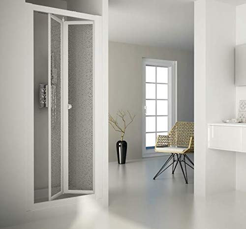 Porta doccia a libro soffietto pvc bianco acrilico h.185cm DOPLAS (86-91 cm)