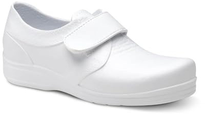FELIZ CAMINAR - Zapato Sanitario Flotantes con Cierre Ajustable Blanco, 37