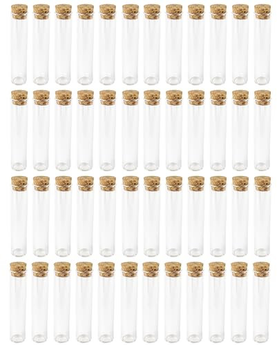 Ideen mit Herz 48 Reagenzgläser mit Korken | aus hochwertigem Glas | 10cm hoch (ohne Korken) | außen: Ø 2,2cm | innen: Ø1,7cm | selbststehend dank abgeflachtem Boden | als Gastgeschenk zur Hochzeit