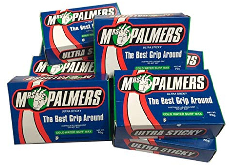 10 Bars Mrs Palmers Surf Wax Cold 59F and Below 10 Bars in Boxes Surfboard Wax
