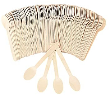 [1000 Pack] Disposable Wooden Spoons | 6.3 Length, Biodegradable Spoons, Compostable Utensils, Premium Quality, Eco-Friendly Cutlery by EnvoWise | Alternative to Single Use Plastic Disposable Spoon