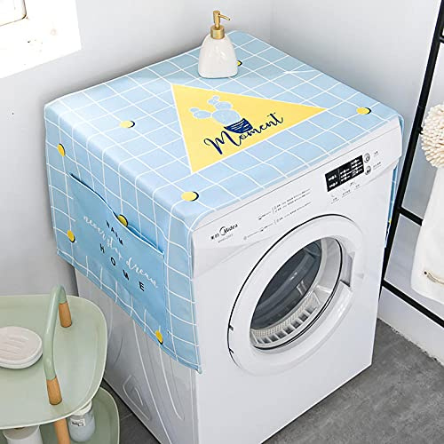 Abdeckung Waschmaschine Decken Waschmaschinen Abdeckungen Waschmaschinenbezug WaschmaschinenüBerzug Auflage Mit Aufbewahrungstasche Blaues Quadrat 55 X 140cm