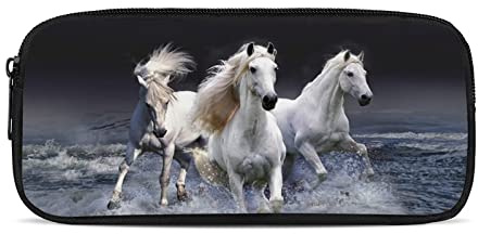 chaqlin étui à Crayon pour Enfants avec Cheval de Course imprimé Papeterie Scolaire Sacs, garçons Filles Sac Crayon Stylo marqueur Organisateur pour Fournitures de Bureau Scolaire