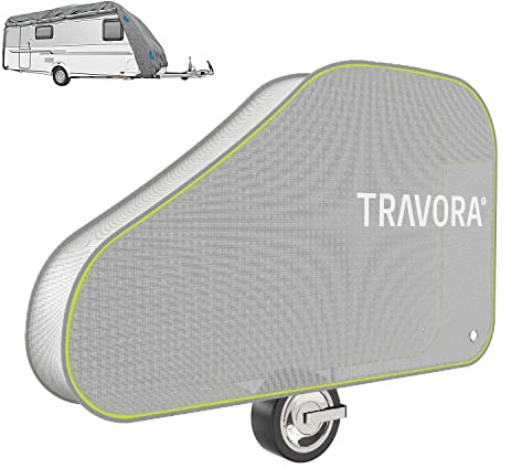 TRAVORA - Copertura del timone per roulotte – Custodia riflettente per timone con serratura e frizione antiglione, copertura universale del timone con robuste fibbie