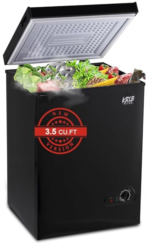 Chest Freezer 3.5 Cu.Ft Mini Compact Deep Freezer with Top Open Door Black