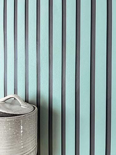 Newroom Tapete Blau Vliestapete Paneele - Holzwandpaneele Skandinavisch Blaugrau Lamelle Wandpaneele Modern Holzpaneele Wandverkleidung inkl. Tapezier-Ratgeber