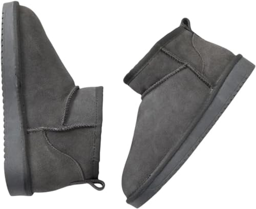 cutecool Mini bottes pour femme, mini bottines classiques avec doublure en fourrure, bottes d'hiver chaudes doublées de fourrure avec revêtement antidérapant