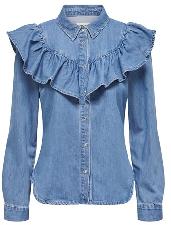 Only Camicia in Jeans da Donna ONLINDIGO, Media Blu Denim, M