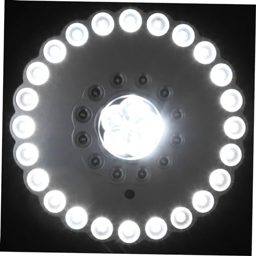 OSALADI 3 Stück 36 Regenschirmstange Licht Campinglampe Campingzelt Licht Gartenschirm Zeltlampe draussen led-light schirmlampe outdoor lights Runde Dics-Lampe Silver