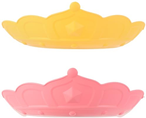 Baluue 2 Pezzi Cuffie da Doccia per in Silicone Corona Visiera da Bagno Regolabile per Ragazzo Ragazza e Protezione Occhi e Orecchie Cuffia per Lavaggio Chioma e Bagnetto