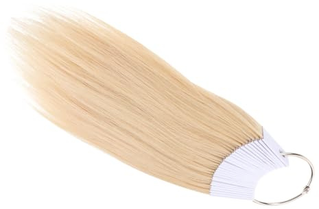 Nuancier de Couleurs Cheveux Humains Anneau Beige, 30 Pièces | Marquage Clair, Lavable, Teintable et Bouclable, Fournitures Salon Anneau Pvc Blanc