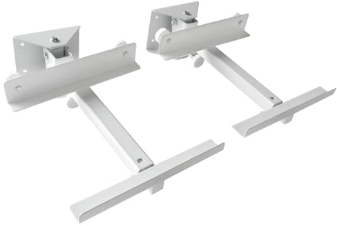 Drall 2 Stück (1 Paar) Lautsprecher Wandhalter - bis 15 kg belastbar - Lautsprecherhalter für HiFi Heimkino Boxen - neigbar schwenkbar kippbar - Wandmontage Befestigung weiß Modell: BH2W
