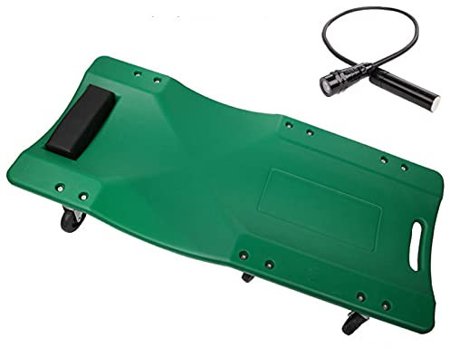 36inch Rollbrett Werkstatt , Werkstatthocker Mit Weicher Kopfstütze, Tragbarer Sammlungsbox, Krieger Automotive Geeignet Für Die Wartung Mechanischer Metallgeräte ( Color : Green , Size : With light )