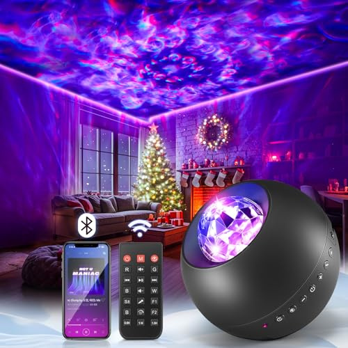 One Fire Galaxy Projector, Vibrant Galaxy Light Projector, White Noise & Bluetooth Room Lights for Bedroom,Remote Timer Kids Night Light,Cute Room Decor for Teen Girl Valentine's Day Gifts