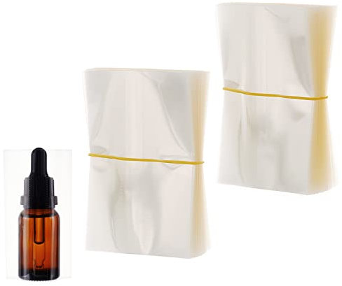 PandaHall 400 Stück Schrumpfband, PVC-Wärmeschrumpffolie Für 30-Ml-Glasflaschen, Mattierte, Perforierte Schrumpffolien, Band-Tamper Für Zylinderflaschen, Gläser, Dosen Und Dosen,5.5x8.6cm