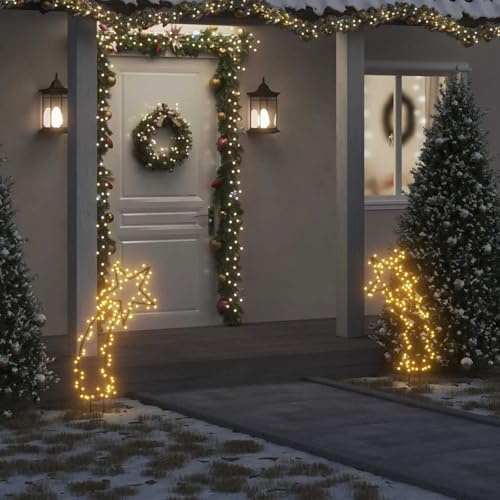 Tidyard Sternschnuppe,Weihnachtsbeleuchtung mit Erdspießen 115 LEDs,Wasserdicht LED Gartenstecker Lichterkette mit 8 Beleuchtungsmodi,Beleuchtet Weihnachtsdeko Stern Weihnachtsdeko LED Sternschnuppe